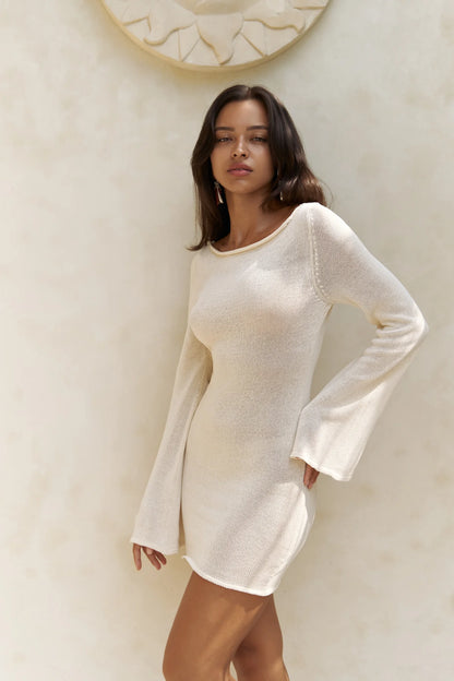 Strick-Minikleid | ecru