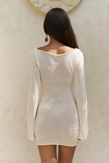 Strick-Minikleid | ecru