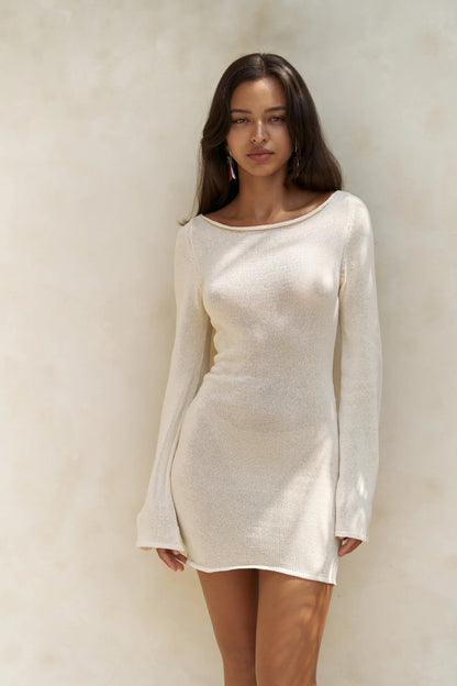 Strick-Minikleid | ecru