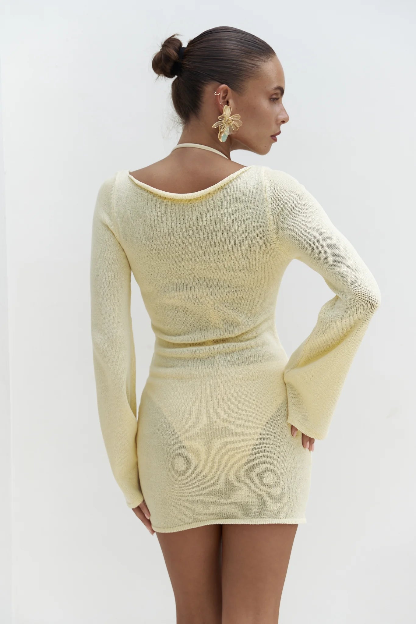 Strick-Minikleid | gelb