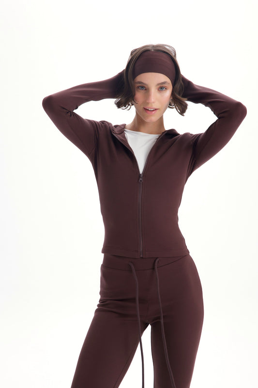 LUNA Kapuzen-Trainingsanzug mit Bandana | braun