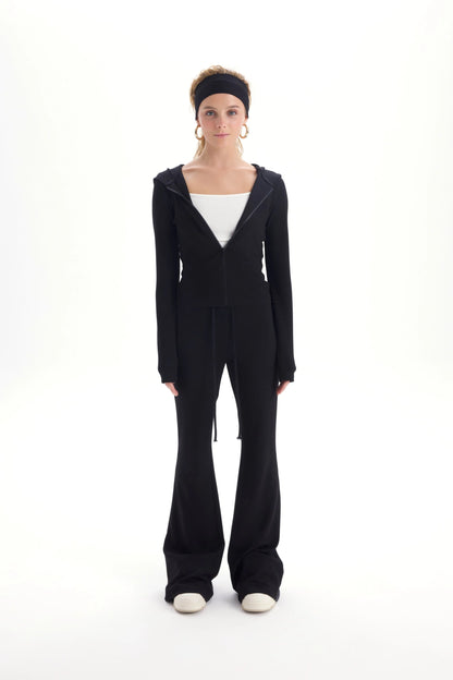 LUNA Kapuzen-Trainingsanzug mit Bandana | schwarz