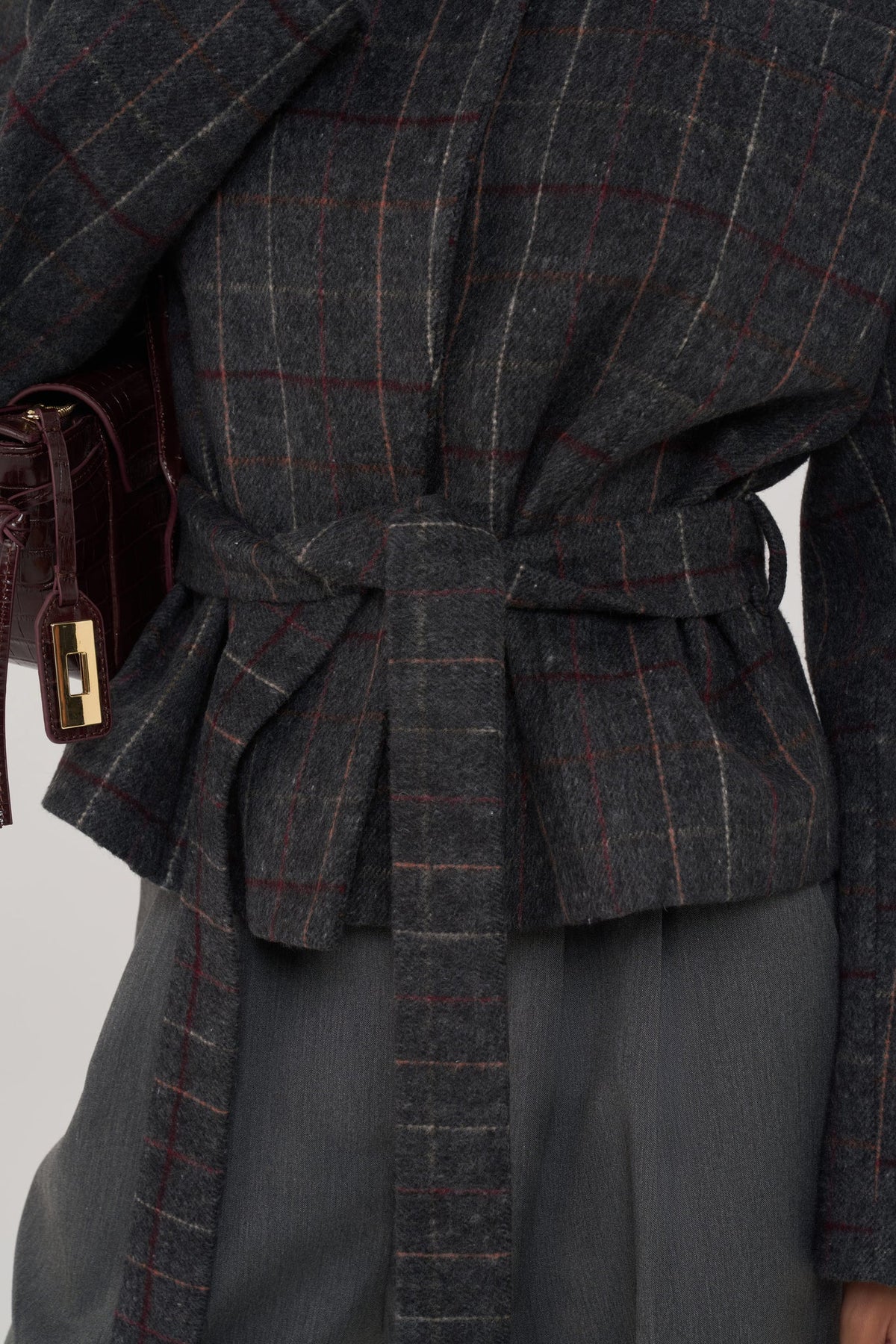 Blazer mit Bindegürtel| Anthrazit