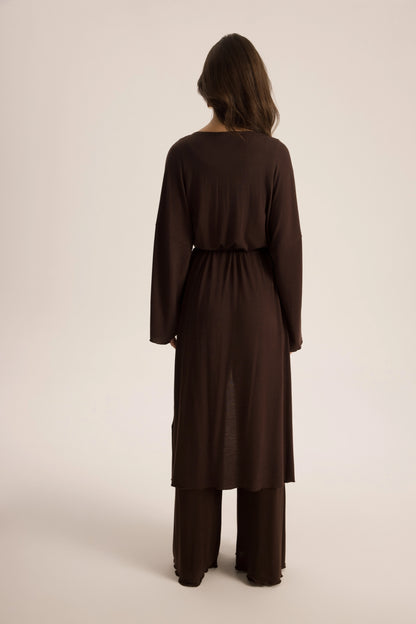 LIYANA Kimono Basic 3-Teile-Set | braun