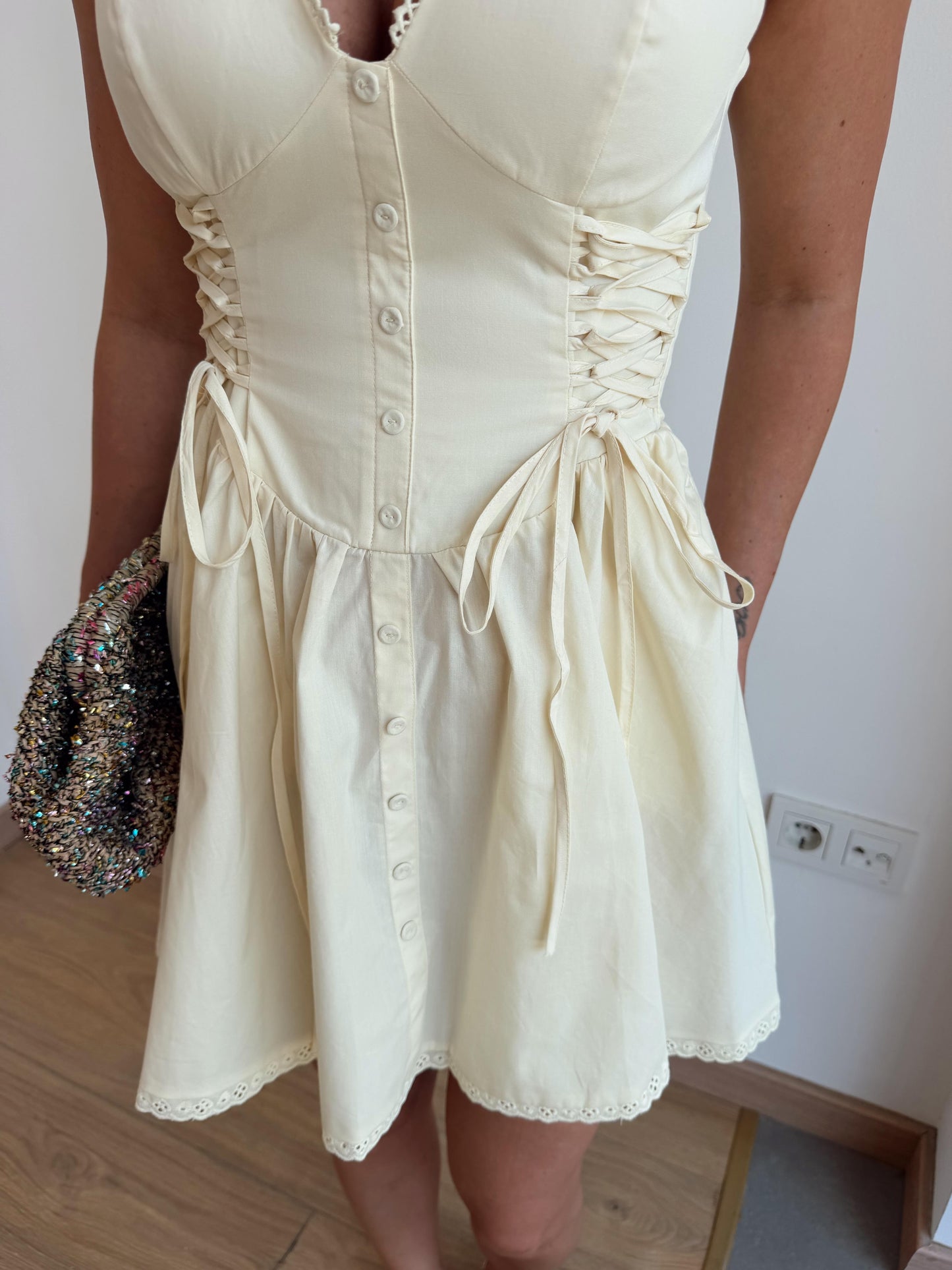 Baumwoll-Minikleid | Buttergelb