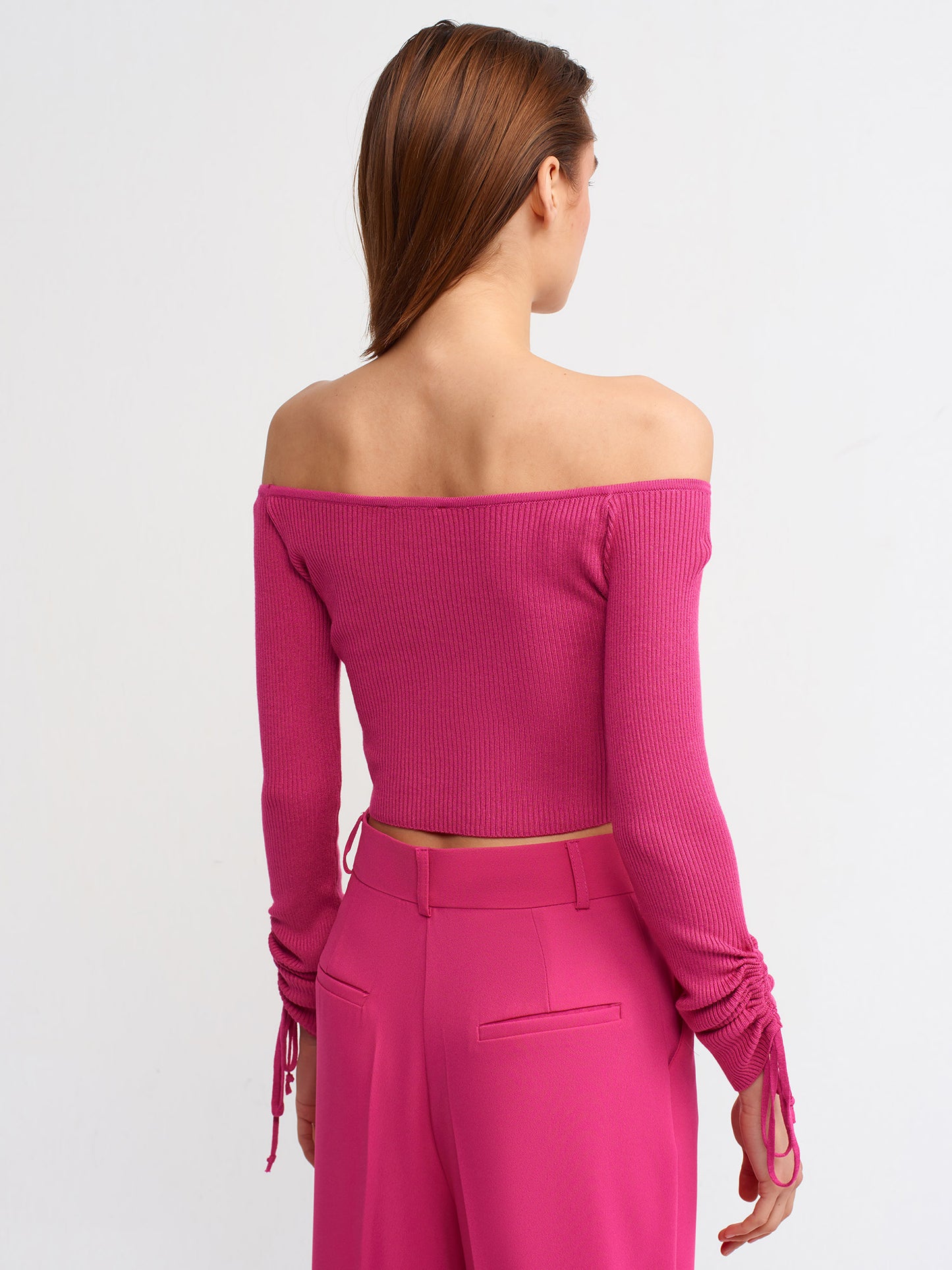 Top mit Schnürdetail - pink