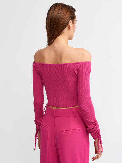 Top mit Schnürdetail - pink