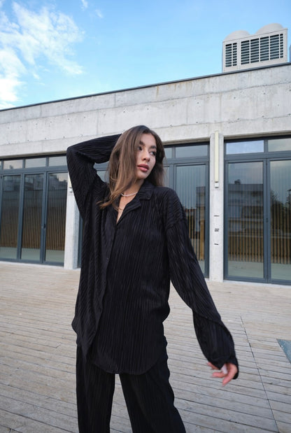 Set - lange Bluse & Hose | schwarz