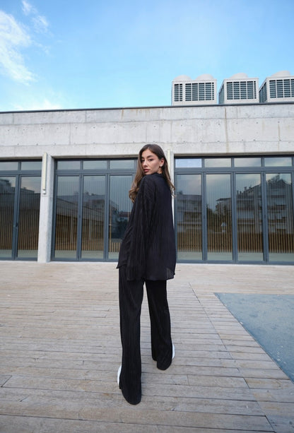Set - lange Bluse & Hose | schwarz