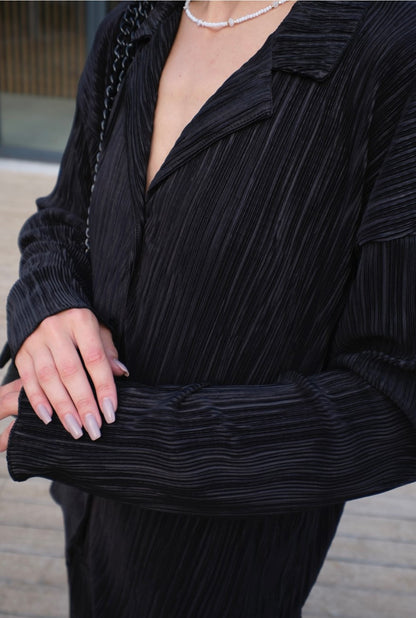 Set - lange Bluse & Hose | schwarz