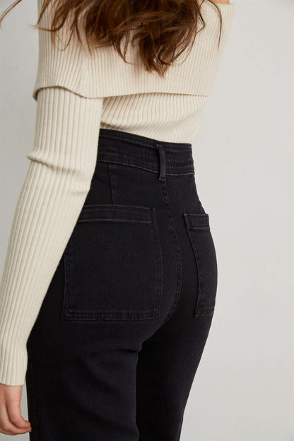 Wide Leg Jeans - Anthrazit